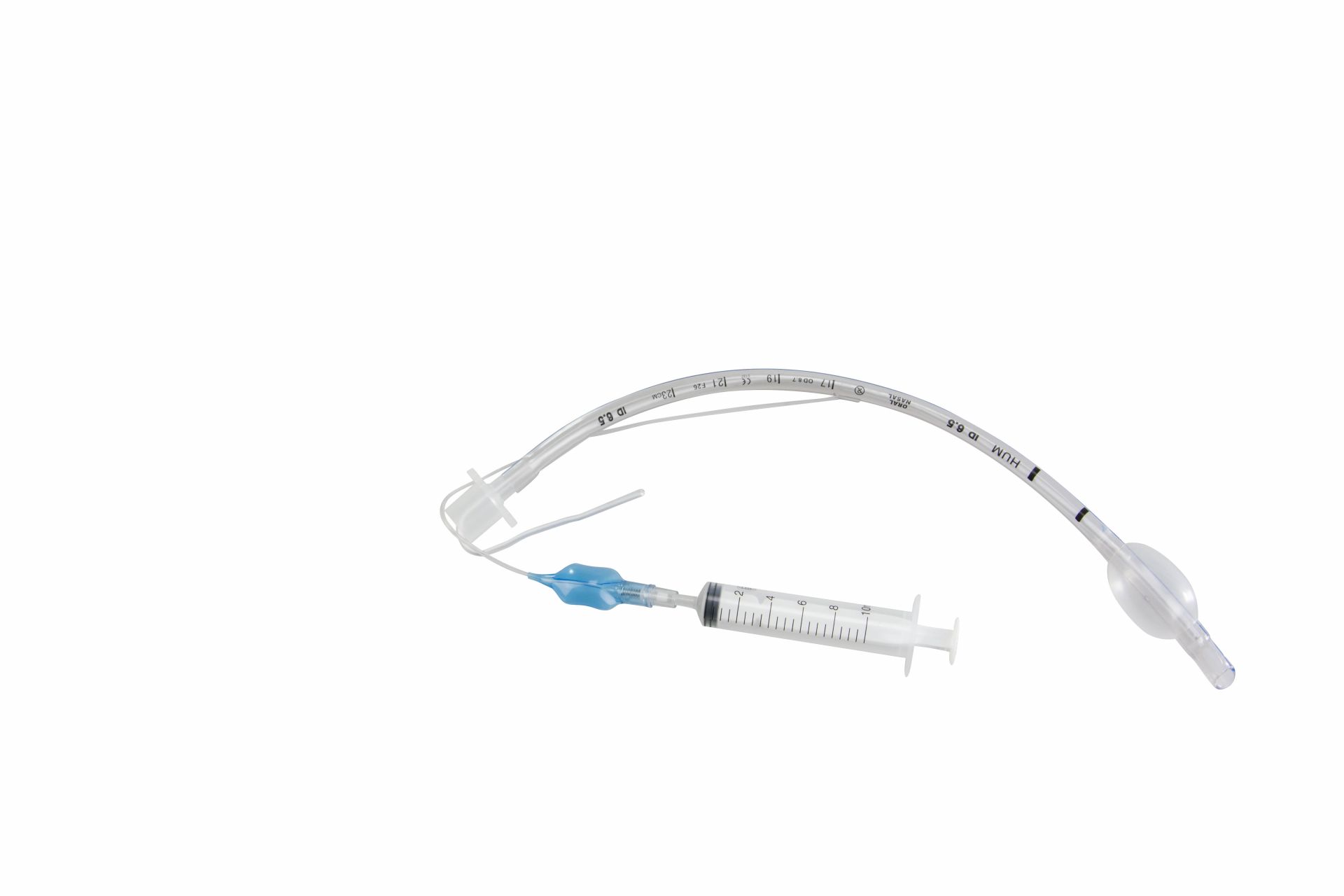 Endotrachealtubus mit Blockerspritze und Führungsstab